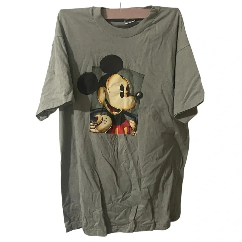Vintage 90's Mickey Mouse Disney Light Green Single Stitch T-Shirt Large